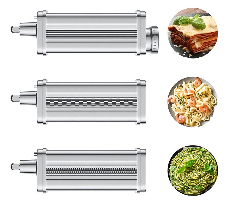 Cofun Pasta Attachment for KitchenAid Stand Mixer, 3 Piece Pasta Making Kit Including Pasta Roller, Cutter for Authentic Spaghetti and Fettuccine Sheets, Durable Noodle Accessories by Cofun - Image 2